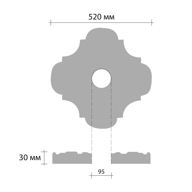 Розетка потолочная Decomaster DR 303