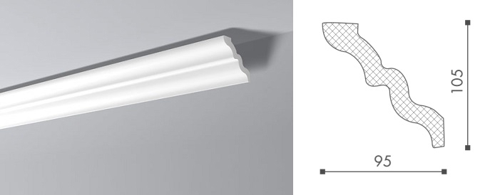 Плинтус потолочный NMC Nomastyl SM