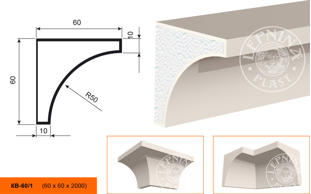 Фасадный карниз Lepninaplast КВ-60/1