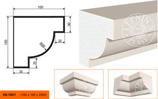 Фасадный карниз Lepninaplast КВ-100/1