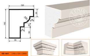 Фасадный карниз Lepninaplast КВ-140/1
