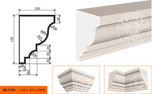 Фасадный карниз Lepninaplast КВ-170/3