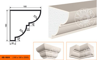 Фасадный карниз Lepninaplast КВ-180/6