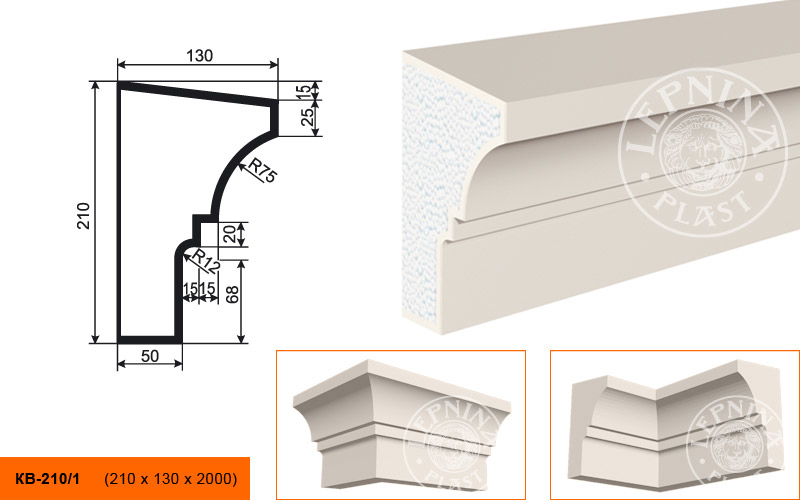Фасадный карниз Lepninaplast КВ-210/1