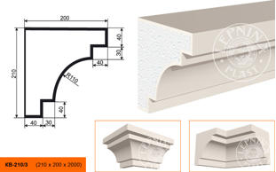 Фасадный карниз Lepninaplast КВ-210/3