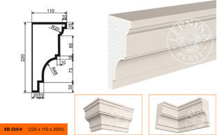 Фасадный карниз Lepninaplast КВ-220/4