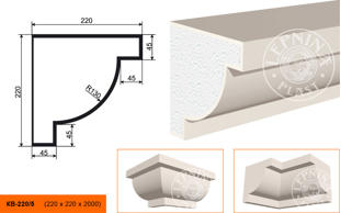 Фасадный карниз Lepninaplast КВ-220/5