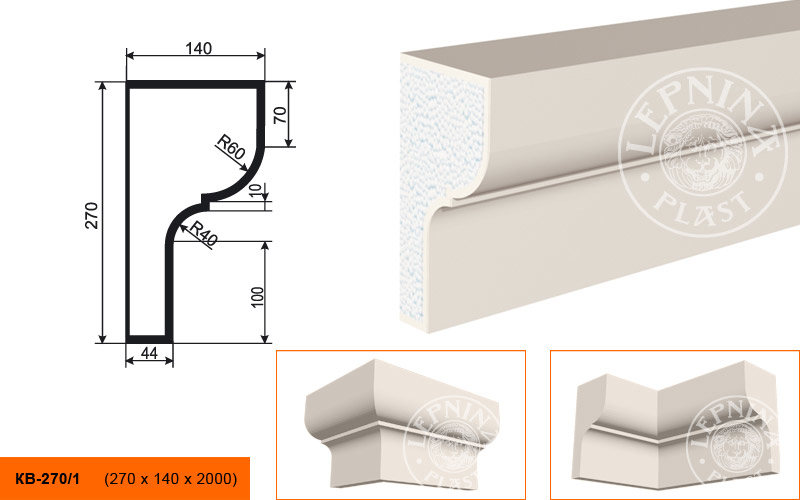 Фасадный карниз Lepninaplast КВ-270/1