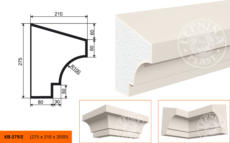 Фасадный карниз Lepninaplast КВ-275/2