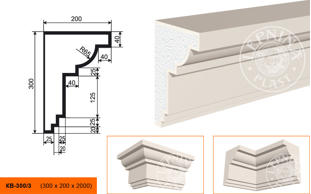 Фасадный карниз Lepninaplast КВ-300/3