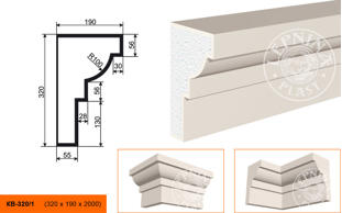 Фасадный карниз Lepninaplast КВ-320/1