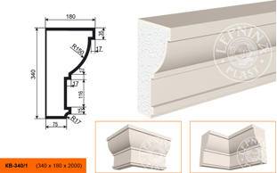 Фасадный карниз Lepninaplast КВ-340/1