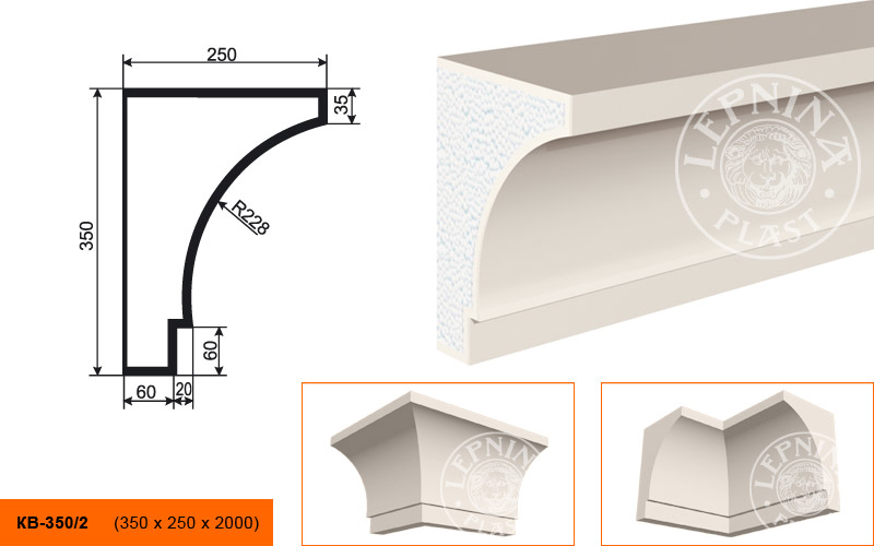 Фасадный карниз Lepninaplast КВ-350/2