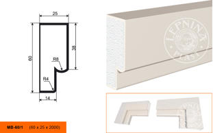 Фасадный молдинг Lepninaplast МВ-60/1
