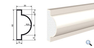 Фасадный молдинг Lepninaplast МВ-60/2