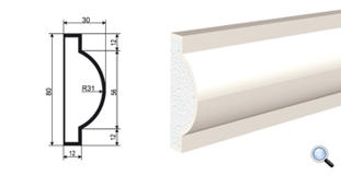 Фасадный молдинг Lepninaplast МВ-80/1