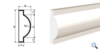 Фасадный молдинг Lepninaplast МВ-80/1