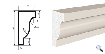 Фасадный молдинг Lepninaplast МВ-80/2
