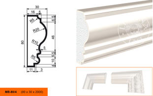 Фасадный молдинг Lepninaplast МВ-80/4