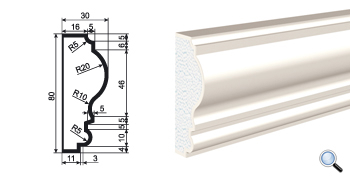 Фасадный молдинг Lepninaplast МВ-80/4