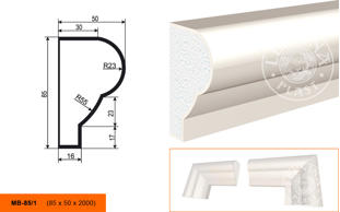 Фасадный молдинг Lepninaplast МВ-85/1