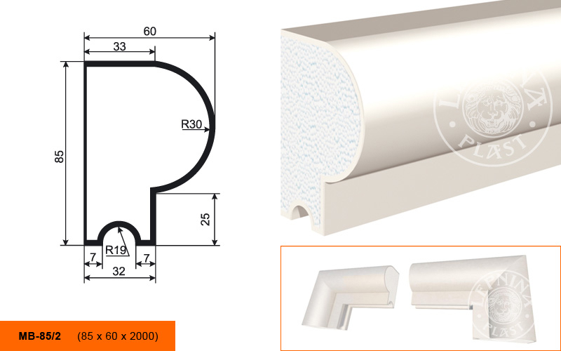 Фасадный молдинг Lepninaplast МВ-85/2