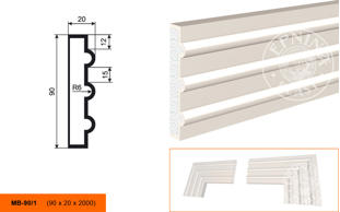 Фасадный молдинг Lepninaplast МВ-90/1