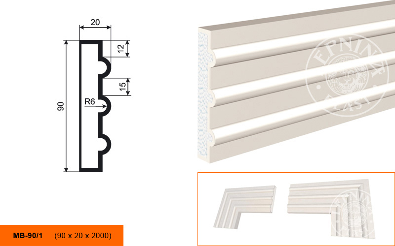 Фасадный молдинг Lepninaplast МВ-90/1