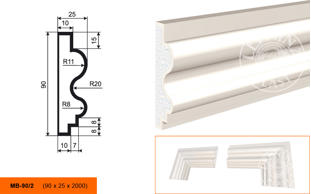 Фасадный молдинг Lepninaplast МВ-90/2