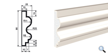 Фасадный молдинг Lepninaplast МВ-90/2