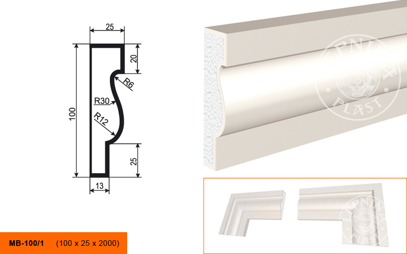 Фасадный молдинг Lepninaplast МВ-100/1