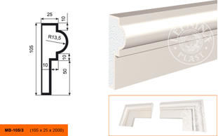 Фасадный молдинг Lepninaplast МВ-105/3