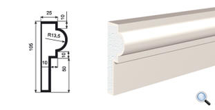Фасадный молдинг Lepninaplast МВ-105/3