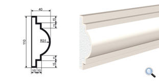 Фасадный молдинг Lepninaplast МВ-110/3