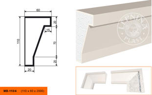 Фасадный молдинг Lepninaplast МВ-110/4