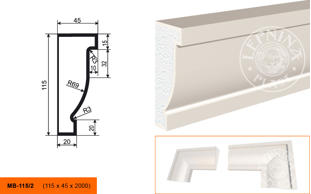 Фасадный молдинг Lepninaplast МВ-115/2