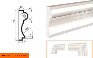 Фасадный молдинг Lepninaplast МВ-115/3