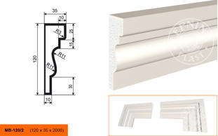 Фасадный молдинг Lepninaplast МВ-120/2