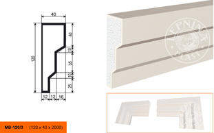 Фасадный молдинг Lepninaplast МВ-120/3