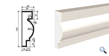 Фасадный молдинг Lepninaplast МВ-120/4