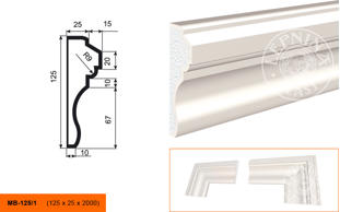 Фасадный молдинг Lepninaplast МВ-125/1