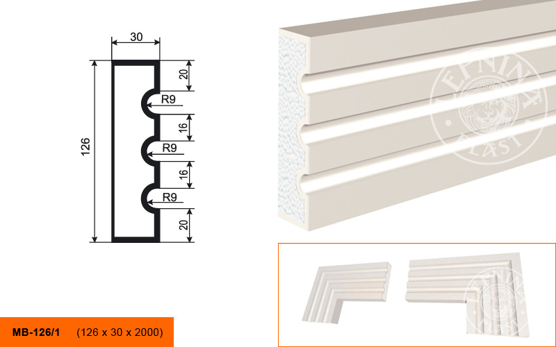 Фасадный молдинг Lepninaplast МВ-126/1