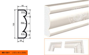 Фасадный молдинг Lepninaplast МВ-130/1