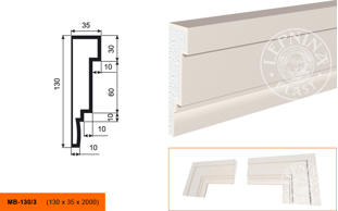 Фасадный молдинг Lepninaplast МВ-130/3