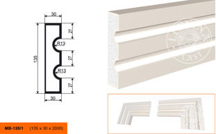 Фасадный молдинг Lepninaplast МВ-135/1