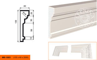 Фасадный молдинг Lepninaplast МВ-135/2