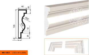 Фасадный молдинг Lepninaplast МВ-135/3