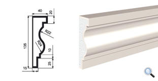 Фасадный молдинг Lepninaplast МВ-135/3