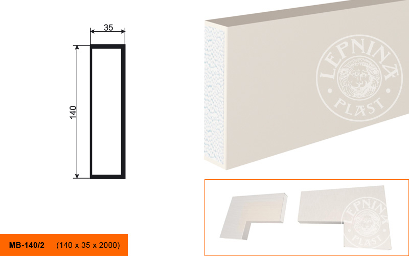 Фасадный молдинг Lepninaplast МВ-140/2