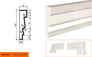 Фасадный молдинг Lepninaplast МВ-140/3
